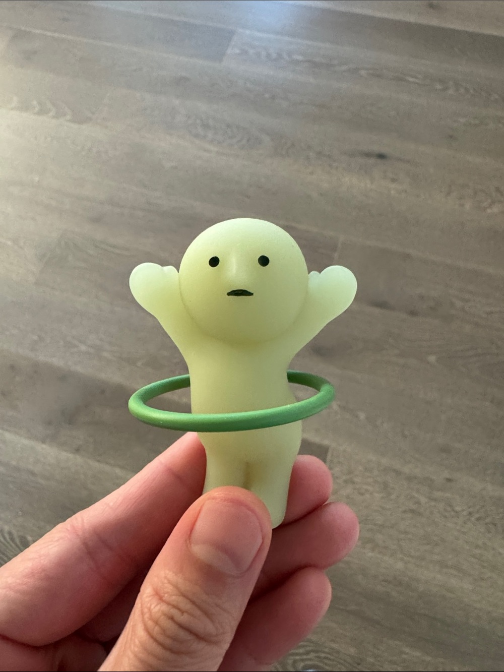 Smiski Glow Green Hula Hoop Buddy Kids Toy - Soft Figure
